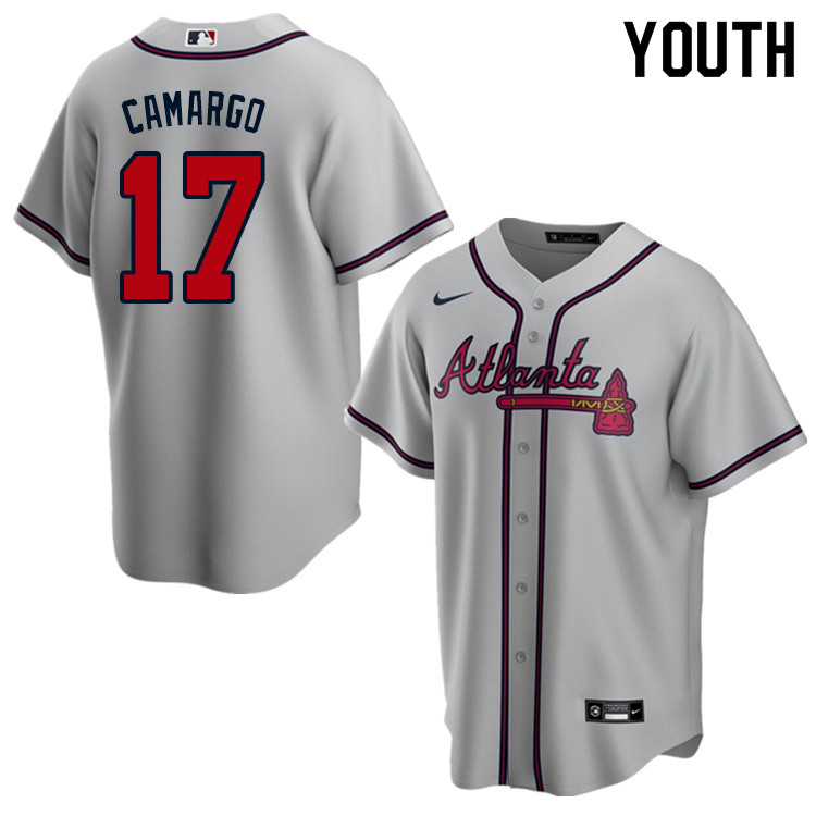 Nike Youth #17 Johan Camargo Atlanta Braves Baseball Jerseys Sale-Gray